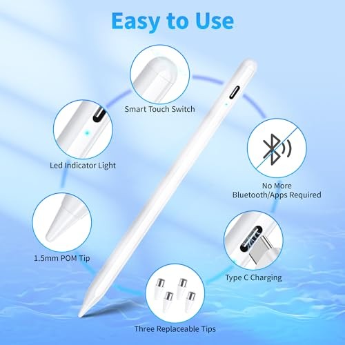 Stylus Pen for Touchscreen, Compatible for Android & iOS Universal White