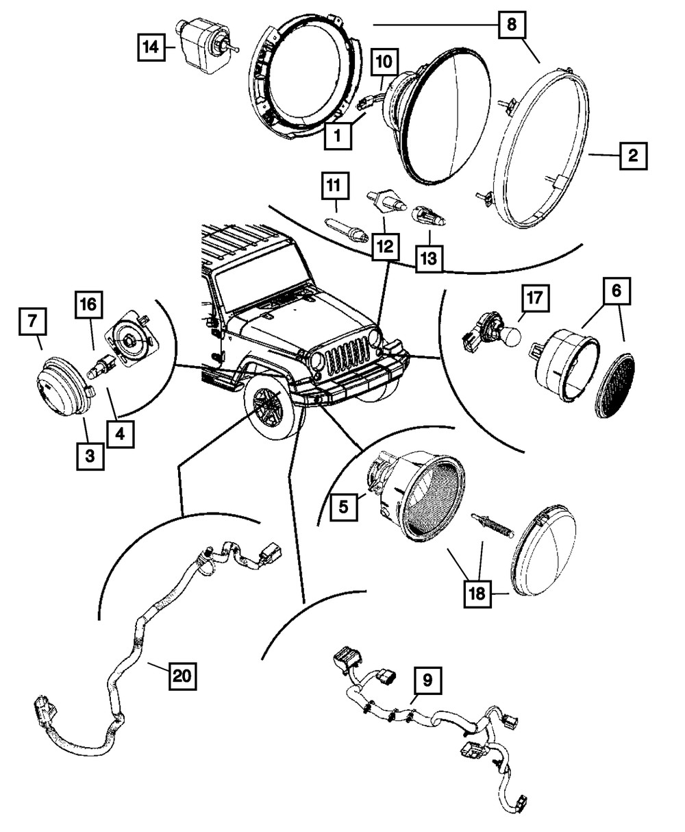 Genuine Mopar Headlamp Wiring 56051554AH