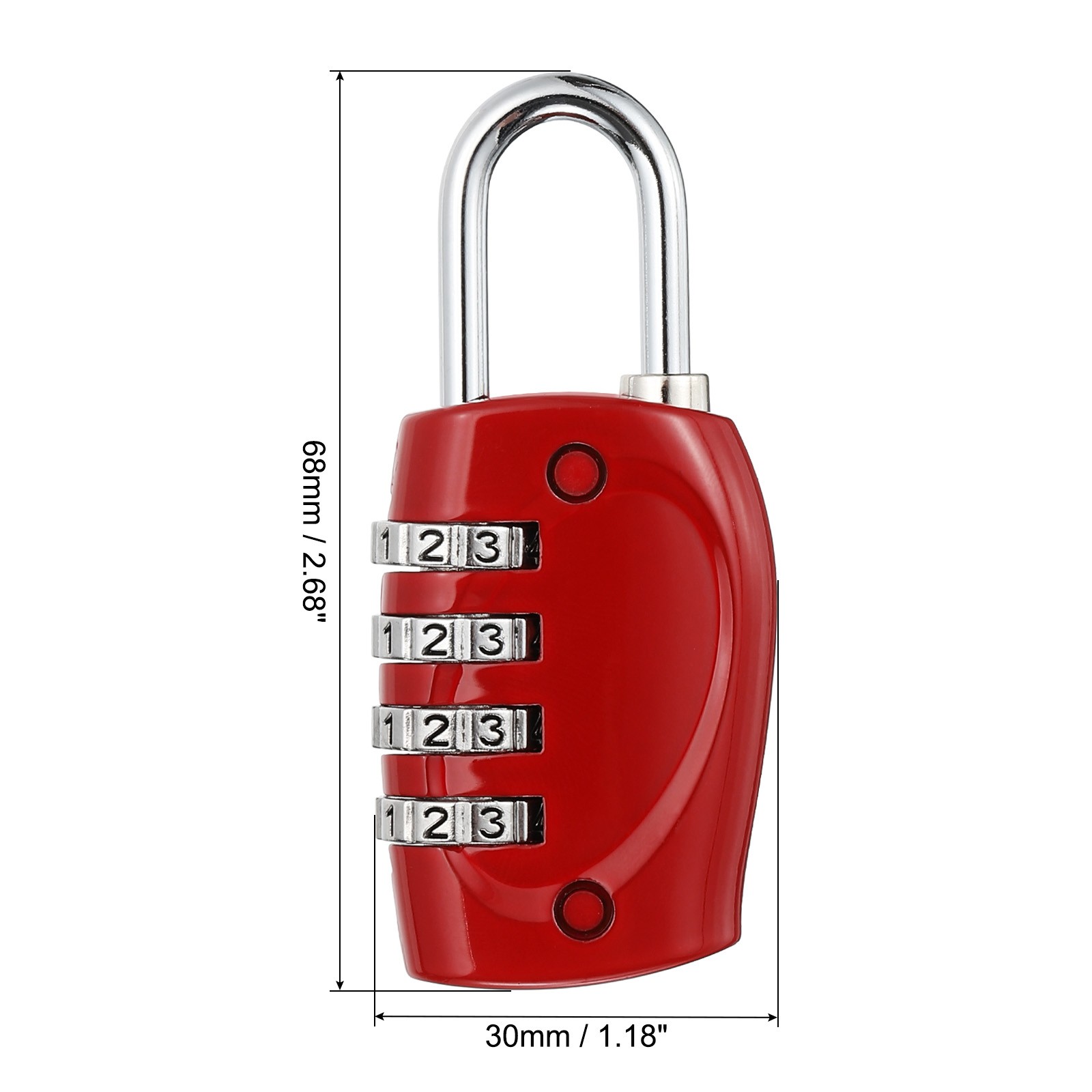 Combination Lock, 4 Digit Outdoor Padlock Waterproof Locker Lock, Red