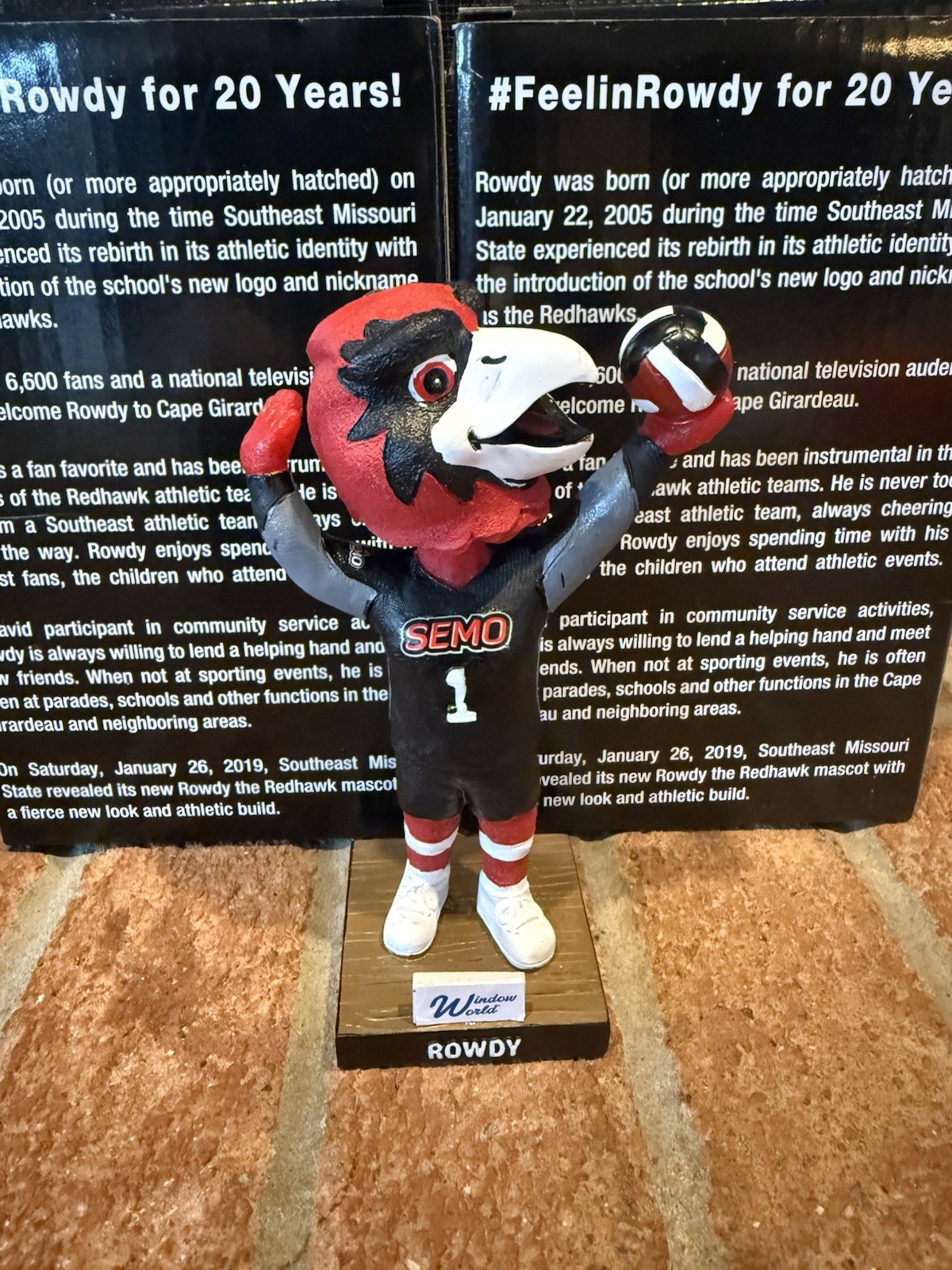 Rowdy Southeast Missouri State Redhawks SEMO Volleyball Mascot Bobblehead NIB