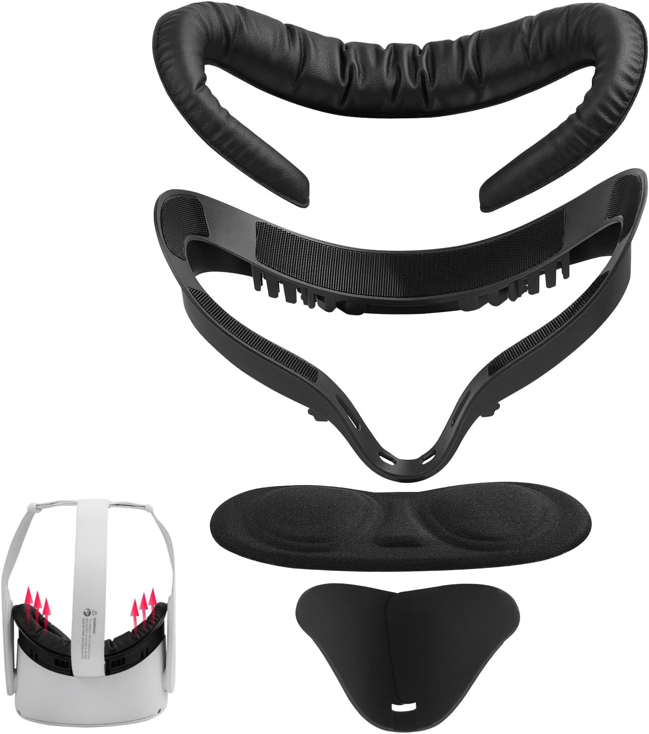 VR Facial Interface and Foam Replacement Set Black with