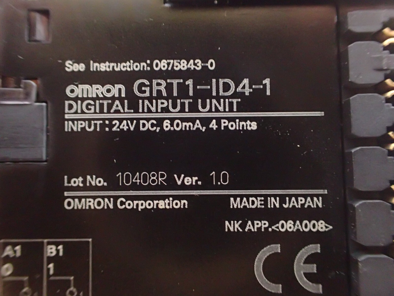 OMRON GRT1-ID4-1 DIGITAL INPUT UNIT 24VDC
