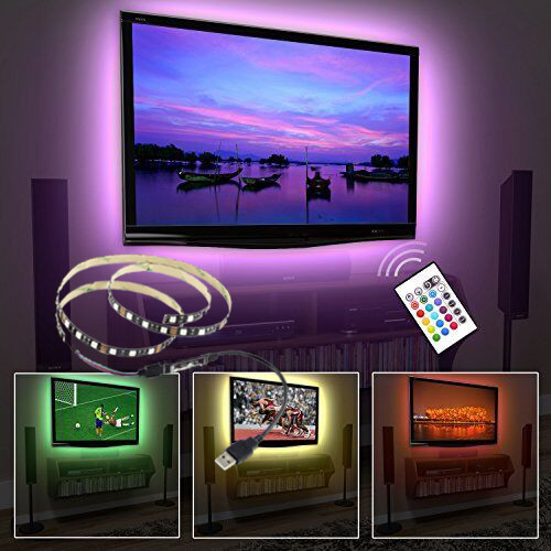 USB LED Light Strip 2M 6FT Bright Neon TV Monitor Decor REMOTE CONTROL All Color