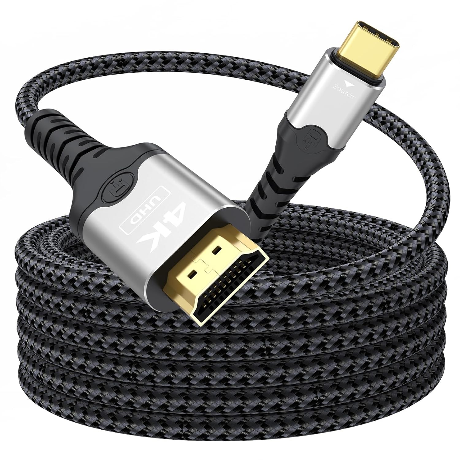 USB C to HDMI Cable 15 ft Long, 4K@30Hz 1080P@120Hz One-Direction Type C to HDMI