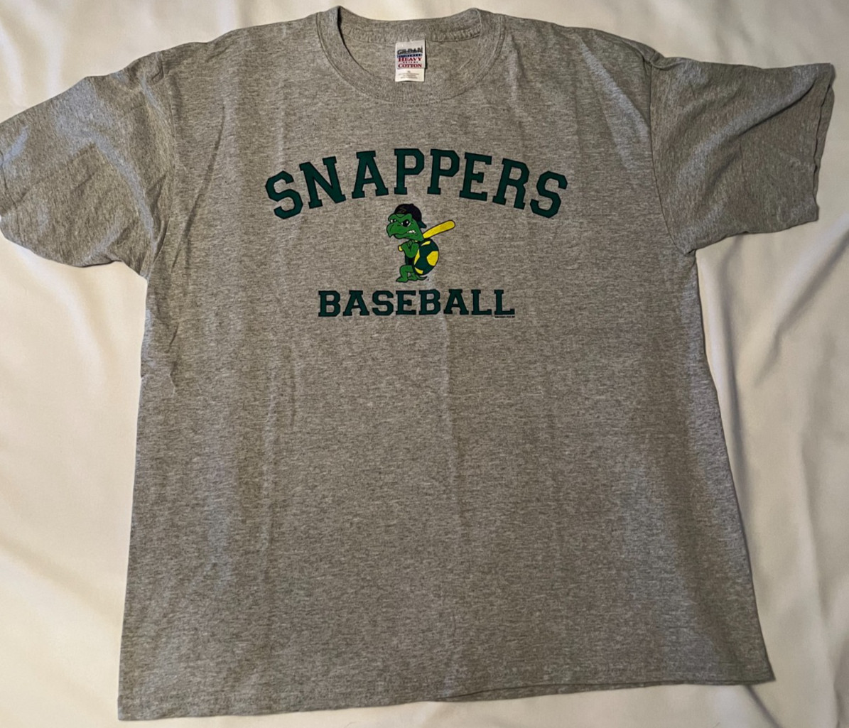 Gildan 100% Cotton SNAPPERS Turtle BASEBALL GREY SHIRT Men's Size XL  VGC