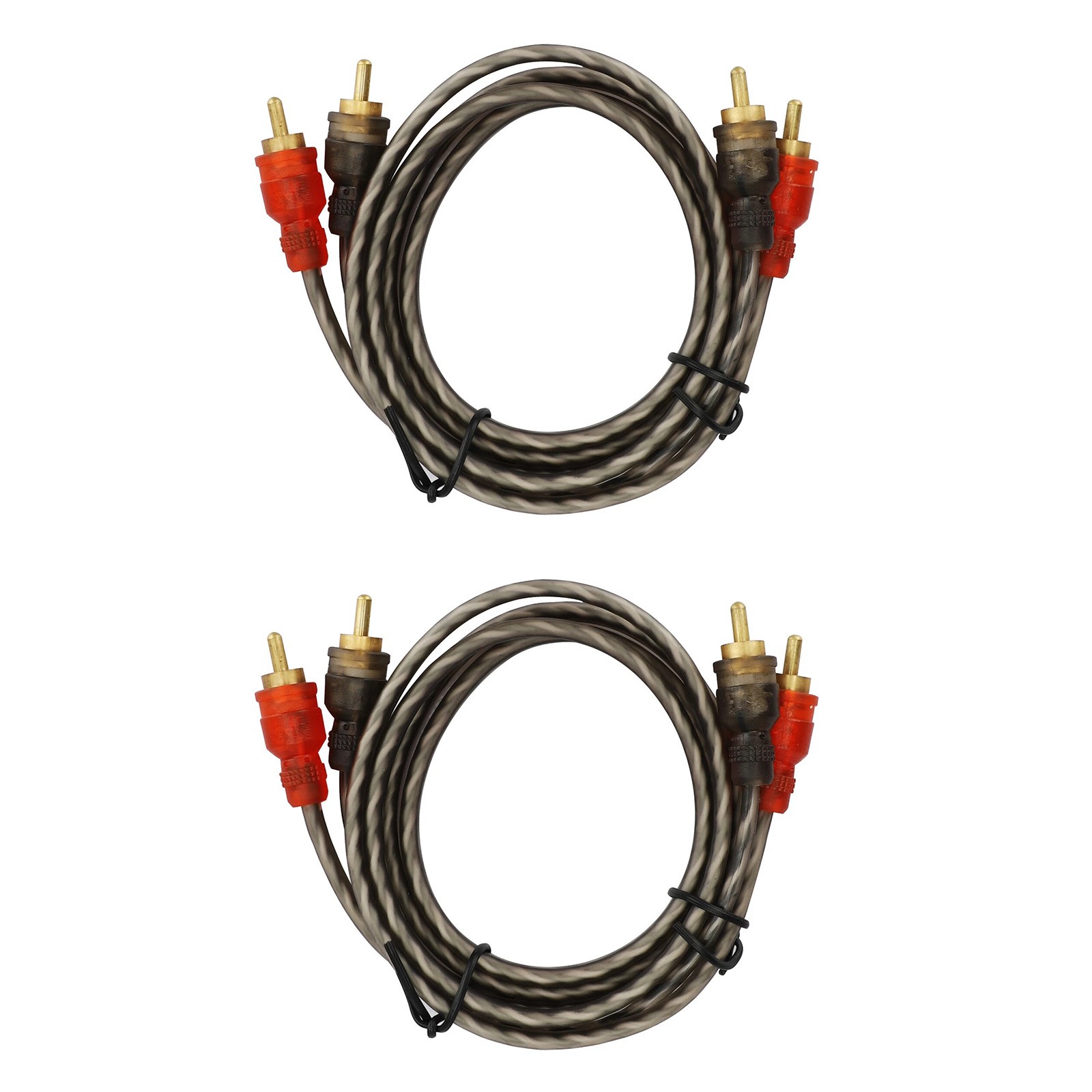 High Quality 2PCS RCA Cables 2 Channel Twisted 4Ft Shielded Interconnect Wire