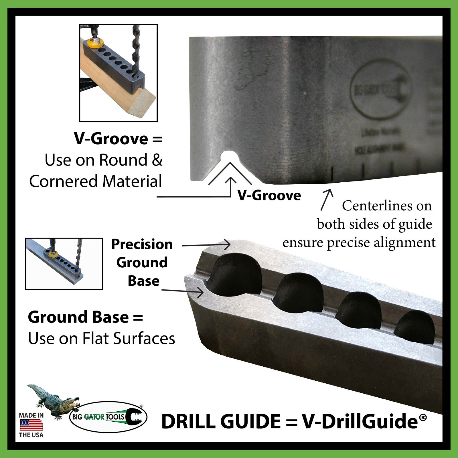 The Complete Standard Set by Big Gator Tools! 4 Drill & 3 Tap Guides, USA Made!