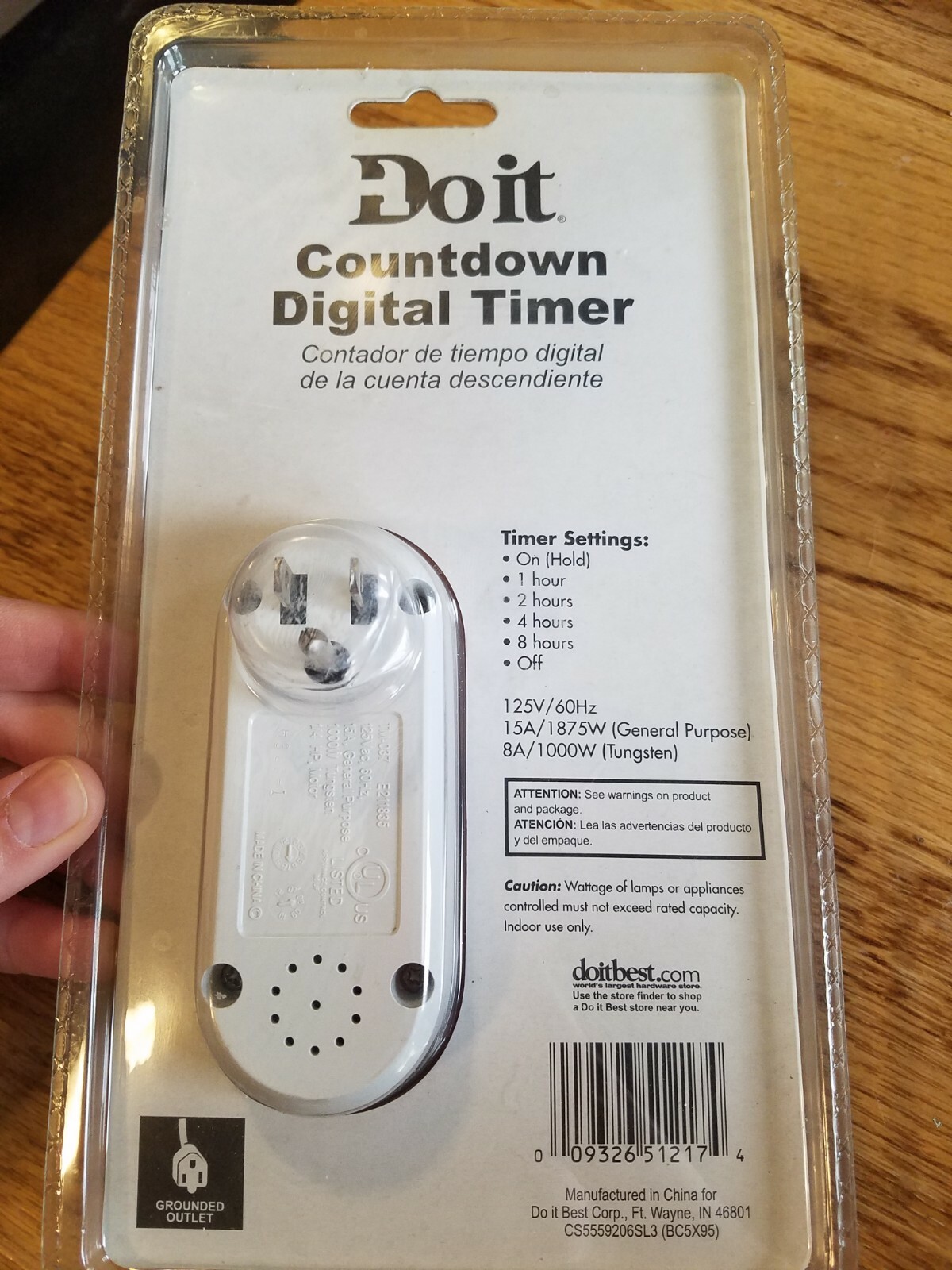 COUNTDOWN DIGITAL TIMER Indoor 5 push button timer settings Do It 520462 NEW!
