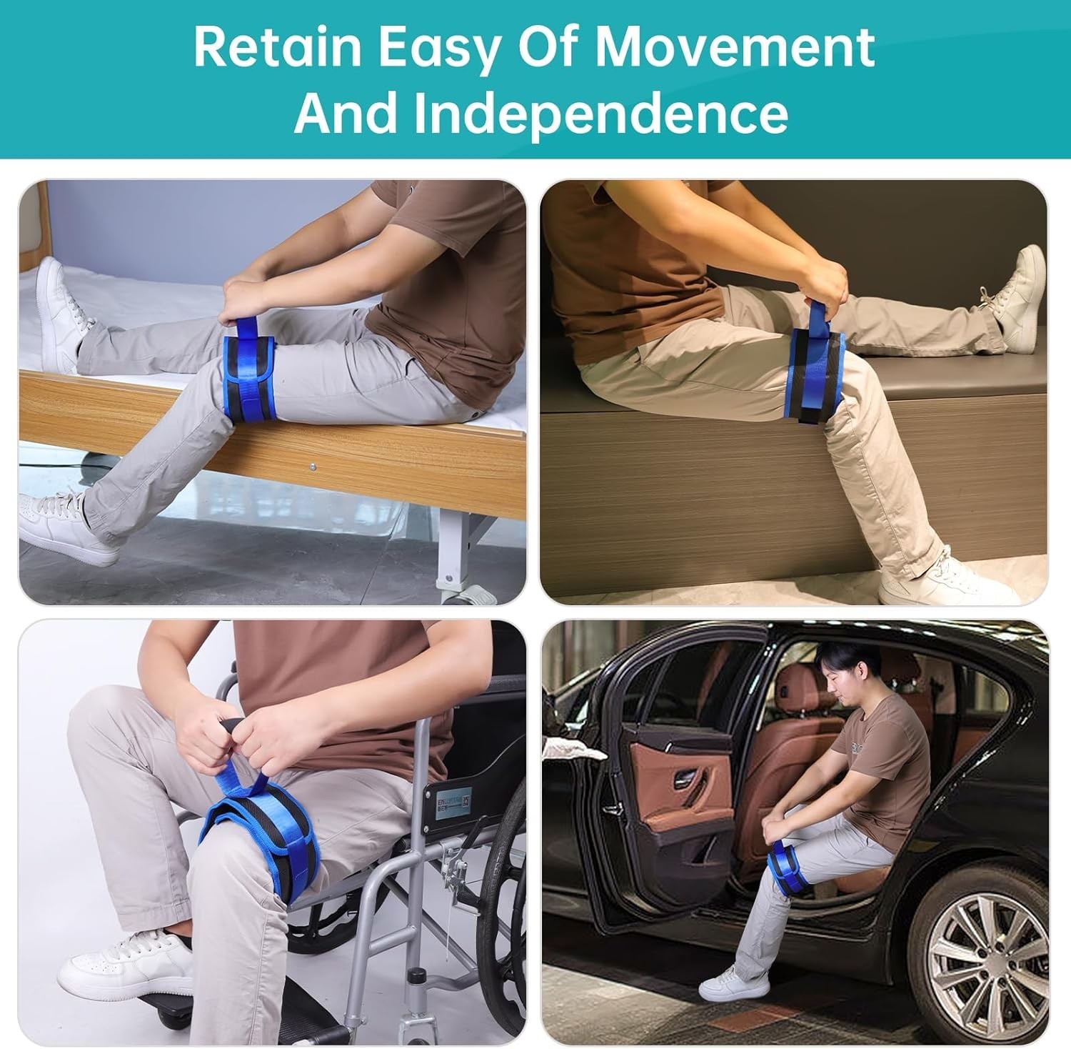 Thigh Lifter Strap (2 Pack),Leg Pull-Up Aid for Limited Mobility & Knee Recovery