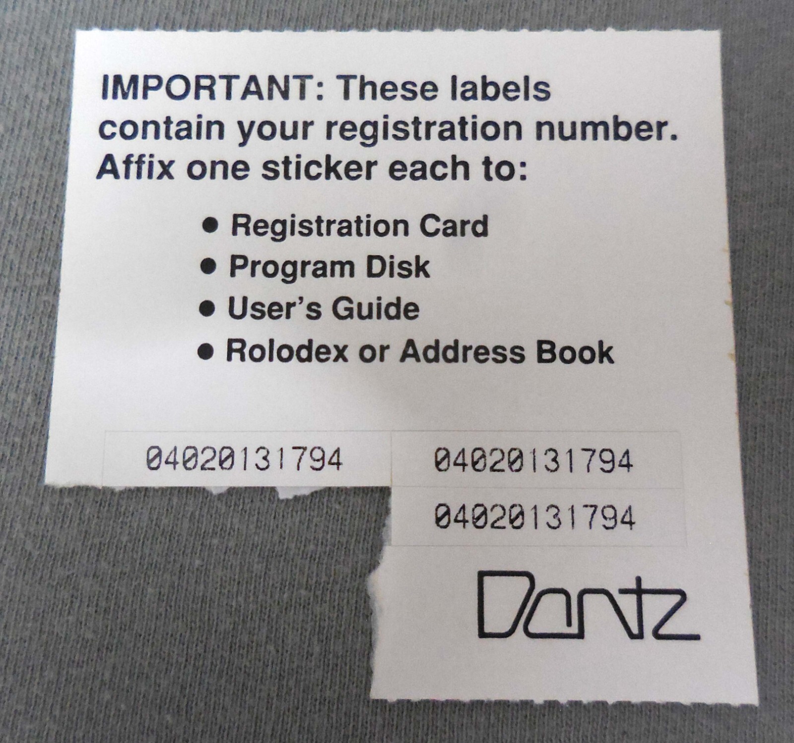 Dantz Retrospect Macintosh Backup Software 1.3 Vintage Mac Apple 3.5" Floppy