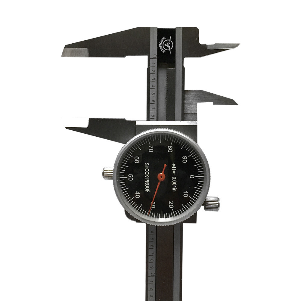 Black - 4 Way Dial Caliper 4" Stainless Steel Shock Proof 0.001"