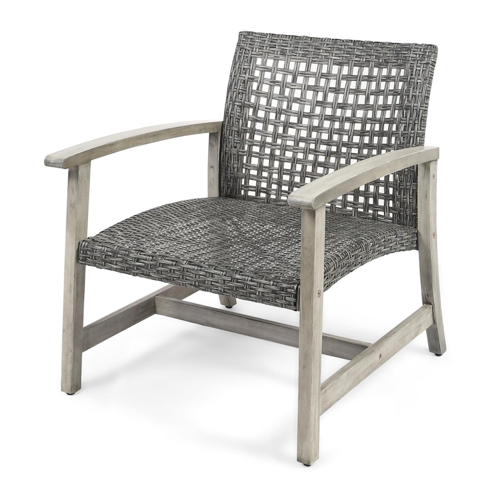 Patio Furniture Sets Wood Wicker Club Chair Outdoor Patio Lounge Seating Modern