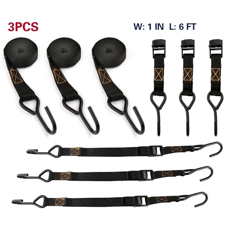 Lashing Straps with Buckles Adjustable Cam Buckle Tie Down Cinch Strap (1''x6')
