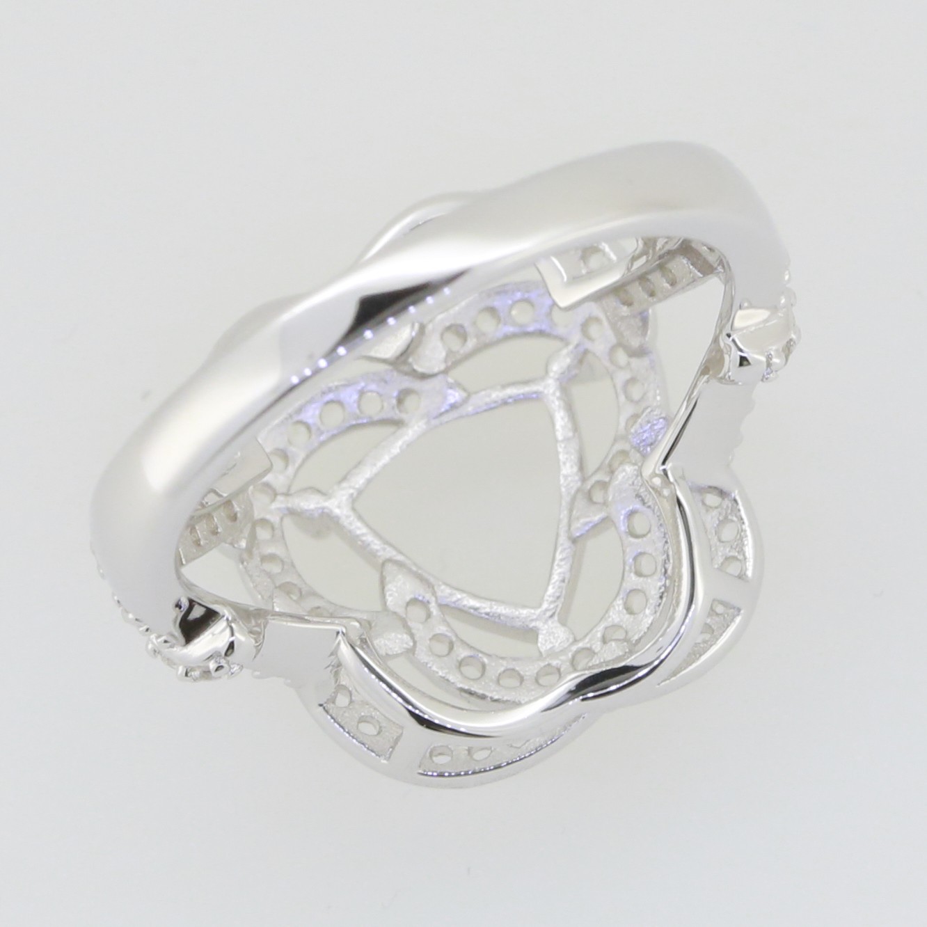 Sterling Silver Semi Mount Ring Setting Trillion Tri 8X8mm