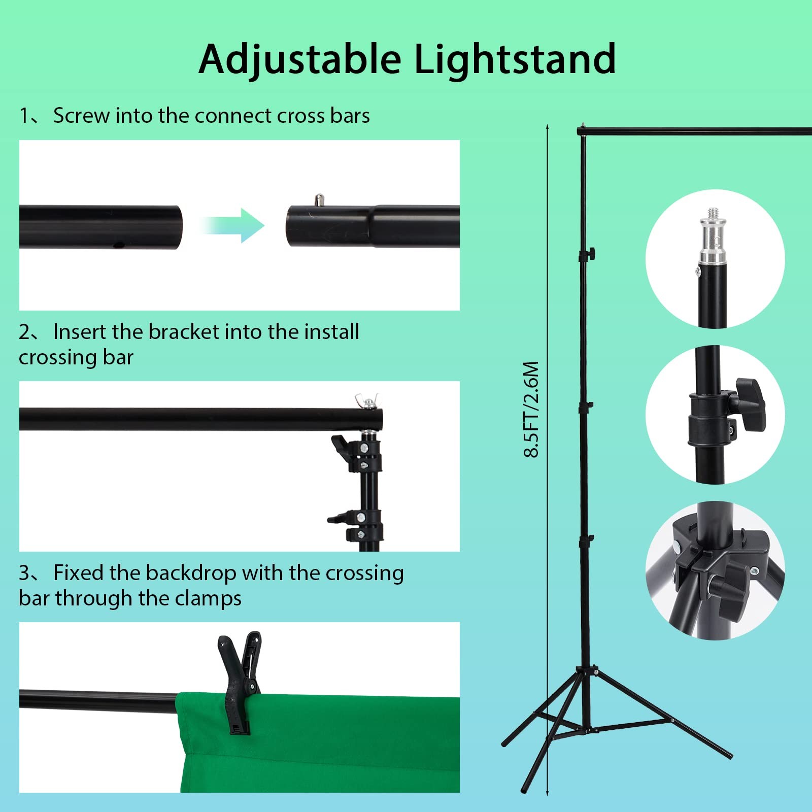 Photo Studio Photography Continuous Lighting Kit Non-woven fabrics Backdrop Kits