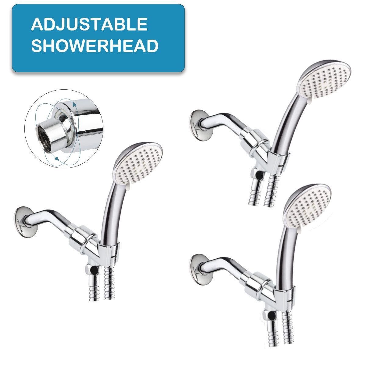 Head Holder Wall-mounted Adjustable Shower Arm Bracket Universal Handheld Shower