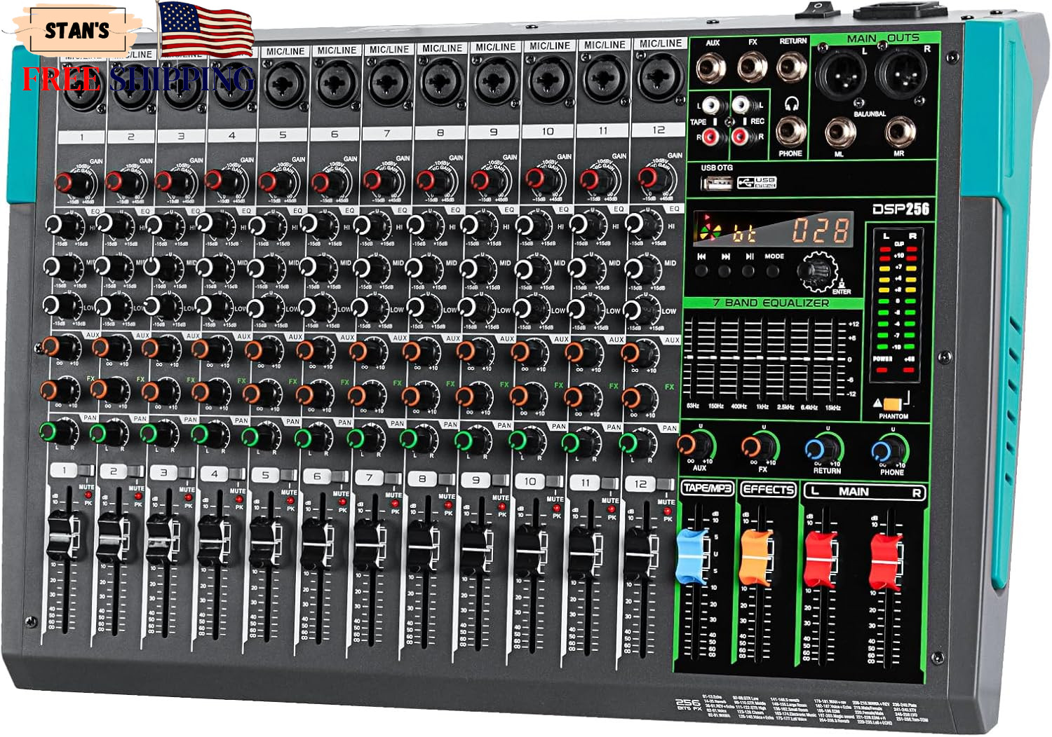 Depusheng PA12 Professional Audio Mixer Sound Board Console Desk System NEW USA
