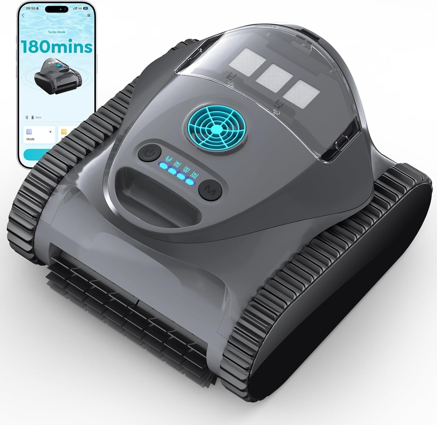 Cordless Robotic Pool Cleaner Wall Climbing APP Control - NIB