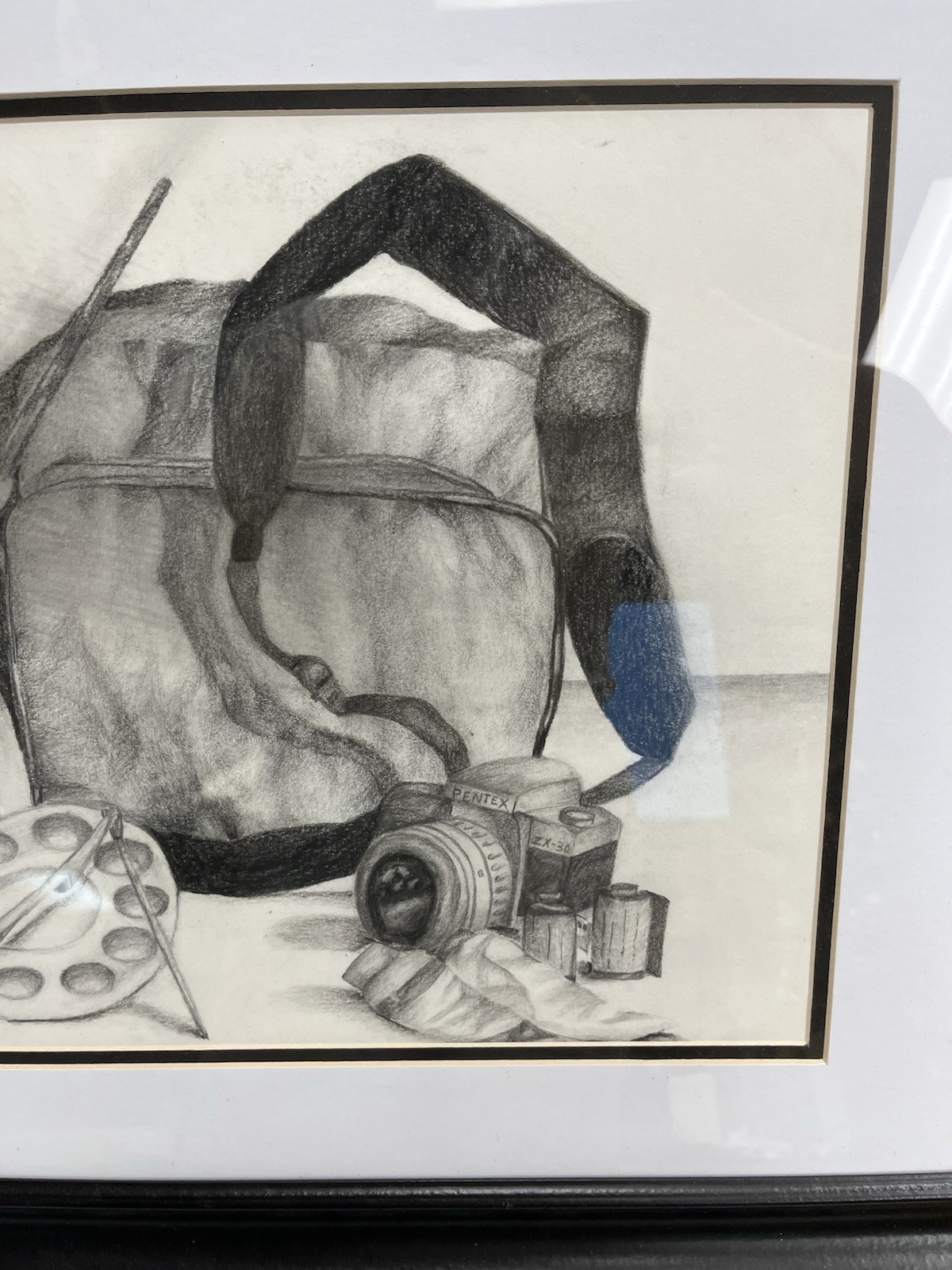 Framed Kyle Lamar 2003 Student Pencil Drawing