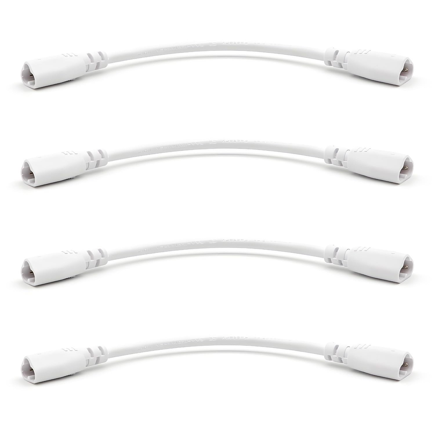 KALINA LED Tube Connector Cable 8inch 3Pin Male to Male 4-Pack 8inches 4 Pack