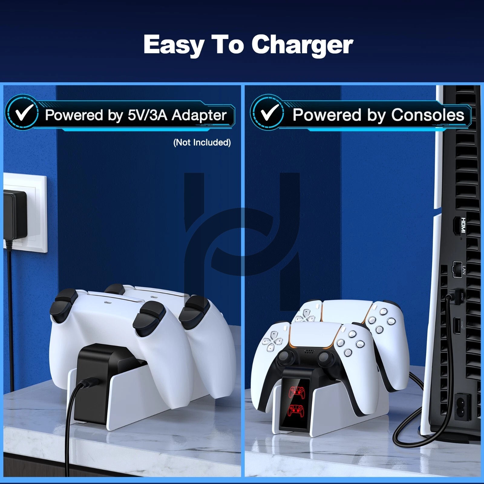 Dual Fast Charging Station For PS5 DualSense Controller Charger