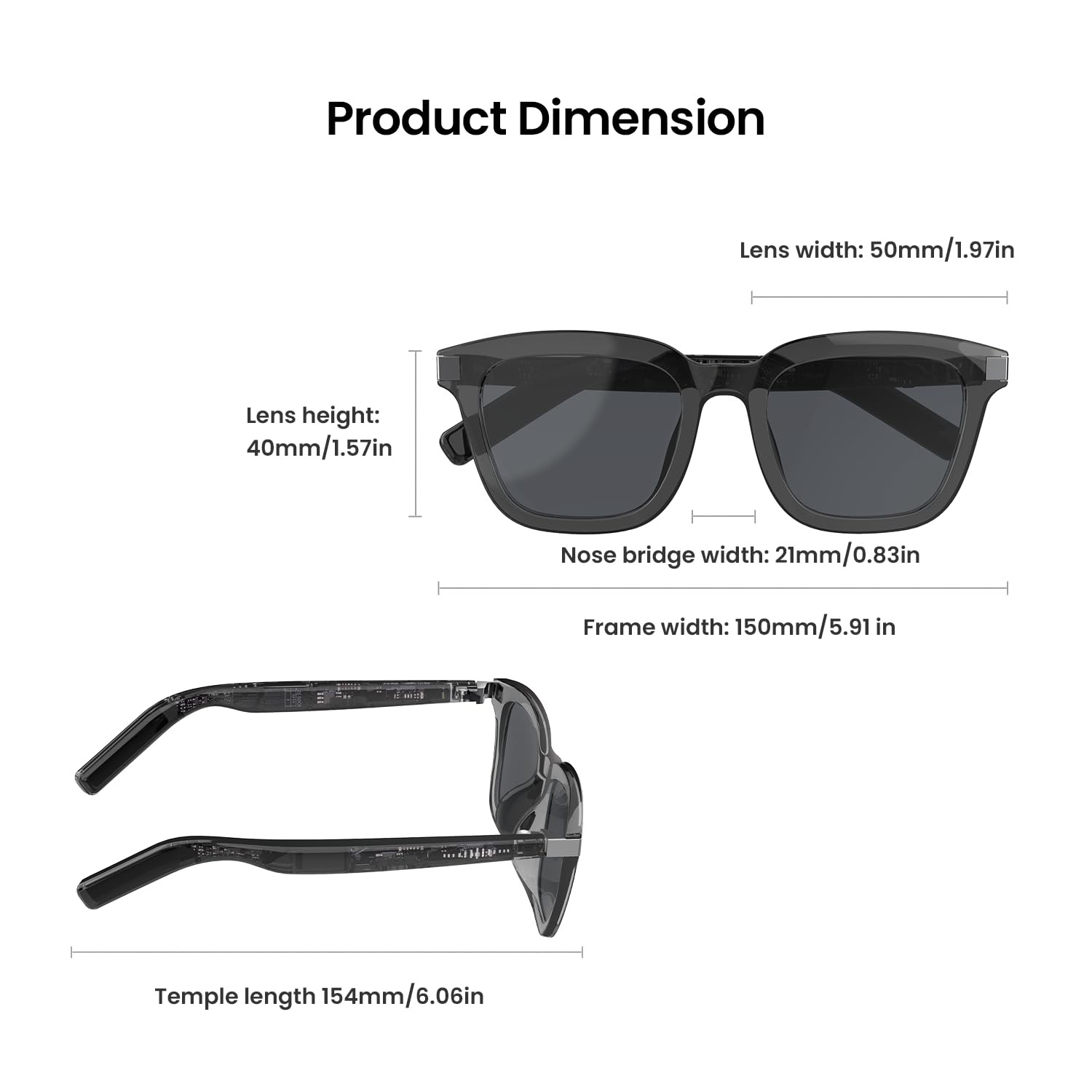 G2 Smart Glasses Bluetooth Sunglasses with Speakers – Touch Control Bluetooth...