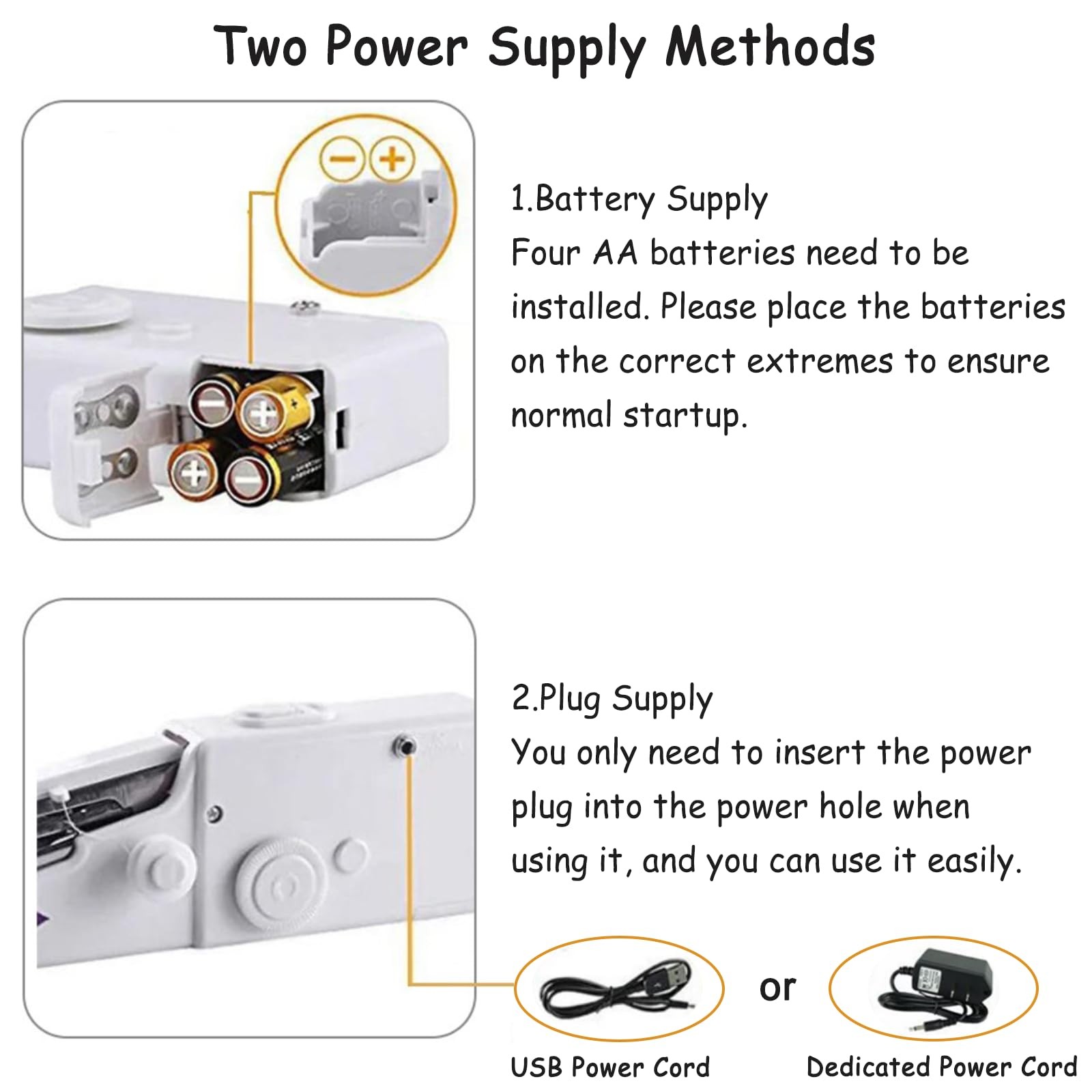 Electric Handheld Cordless Sewing Machine for Quick Repairing Crafts