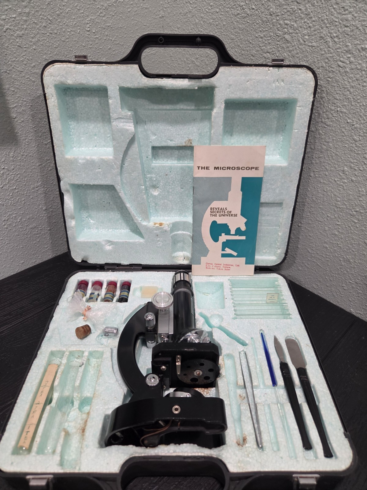 Vintage Carton COC Zoom Microscope Kit/Case 40x-1200x Japan PART/REPAIR