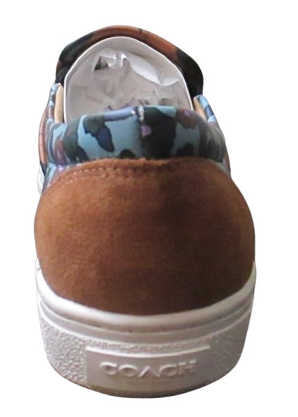 Coach WildBeast Nappa Women's Slip-On Sneakers Shoes 6M Brown/Mist (Turq) Q8807