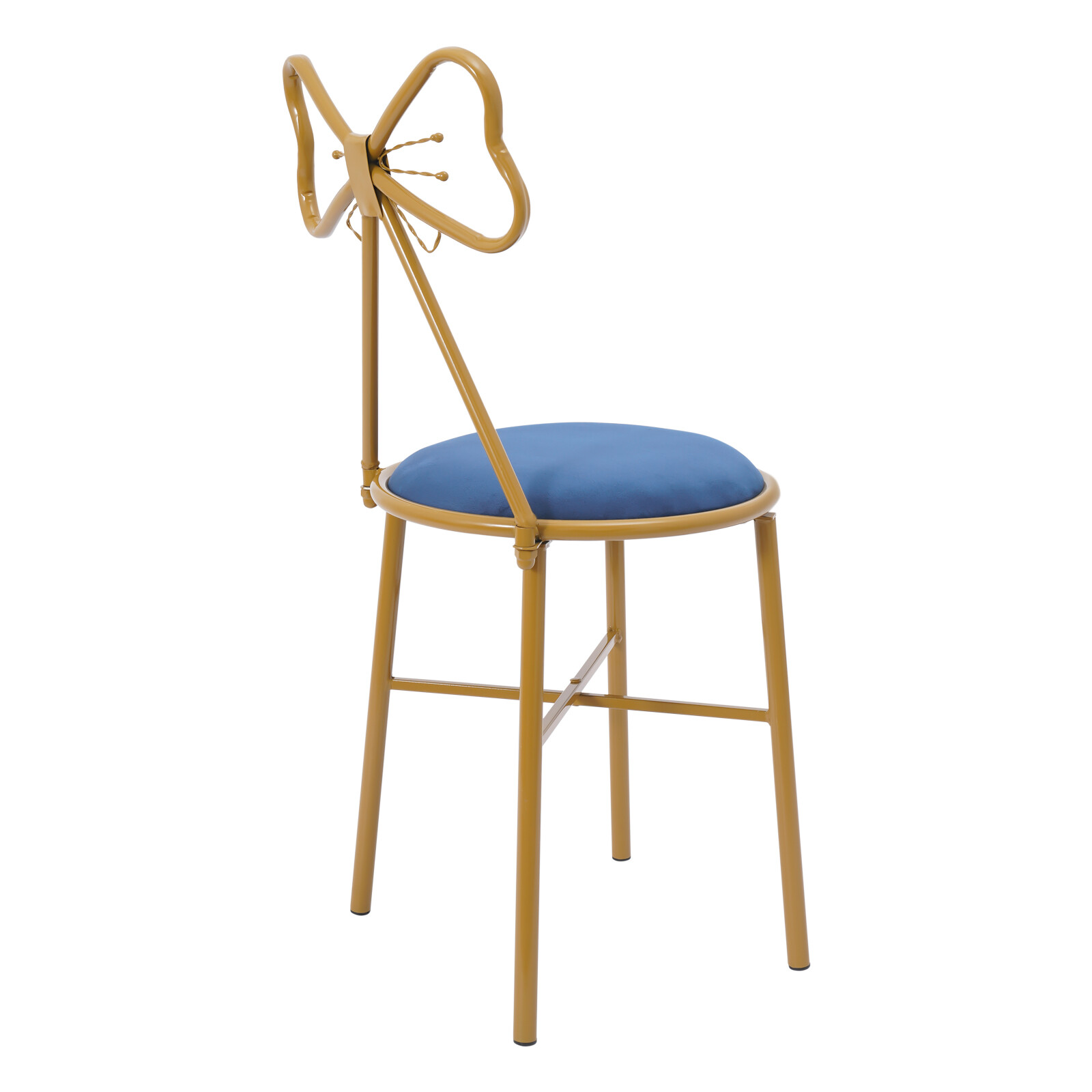 Modern Bedrooms Velvet Butterfly-Shaped Backrest Chair Makeup Stool Floor Chair