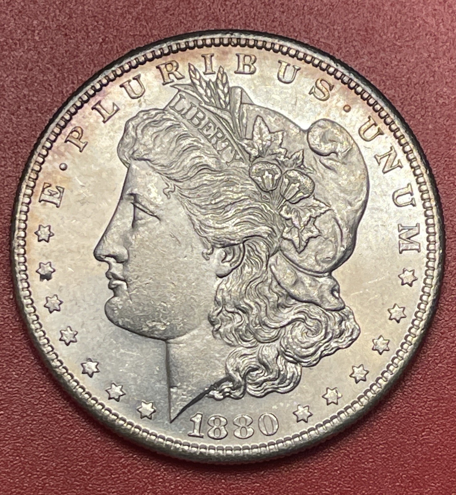 1880 S Morgan Silver Dollar, Choice to Gem Uncirculated.