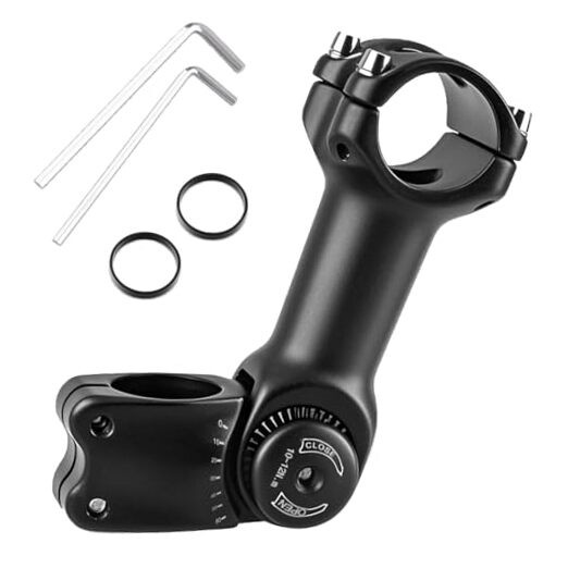 Bike Stem 25.4 31.8 Adjustable 31.8 x 110mm 01 Black - Fit 31.8mm Handlebar
