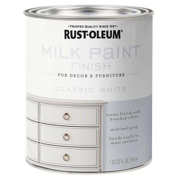 Rust-Oleum 331049 Milk Paint Finish CLASSIC WHITE qt