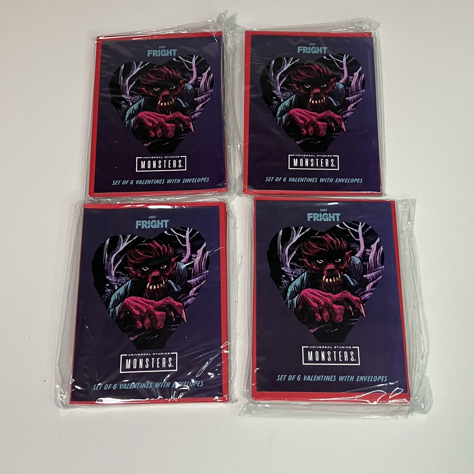 (4 Sets of 6) Loot Fright Crate Universal Monsters Valentines Cards 24 Total