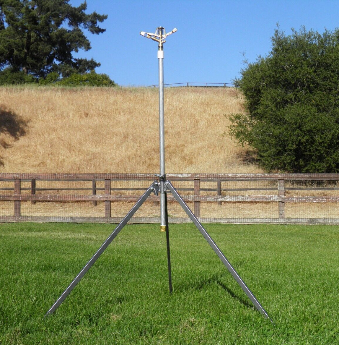 HEAVY DUTY TRIPOD W/ LONGEST THROW BRASS IMPACT SRINKLER FROM GARDEN HOSE 120FT!