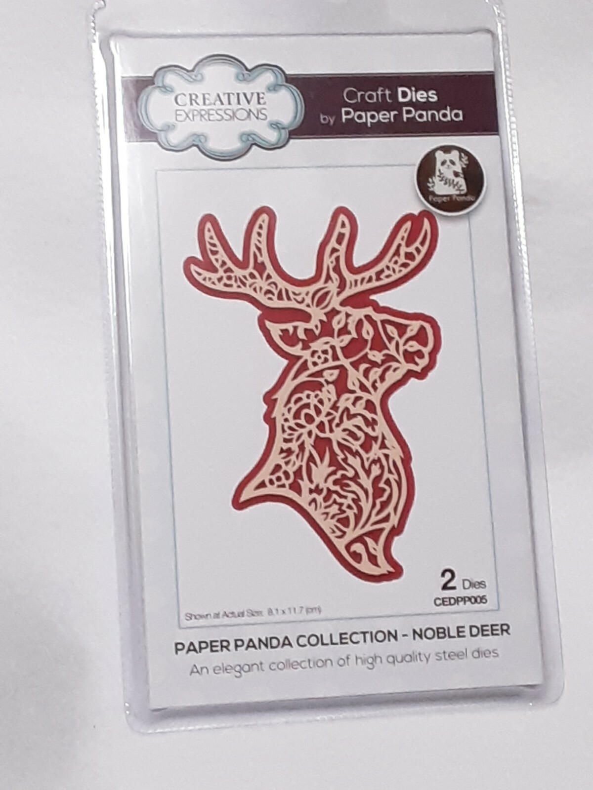 Creative Expressions Noble Deer metal die large 4.5 x 3 ornate 2 dies NIP