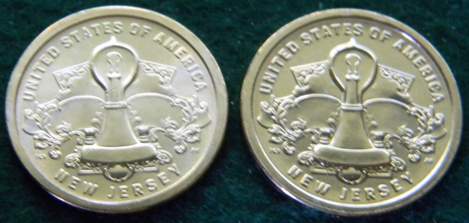 2019 P&D NEW JERSEY EDISON BULB INNOVATION ONE DOLLAR UNCIRCULATED  (2 COIN SET)