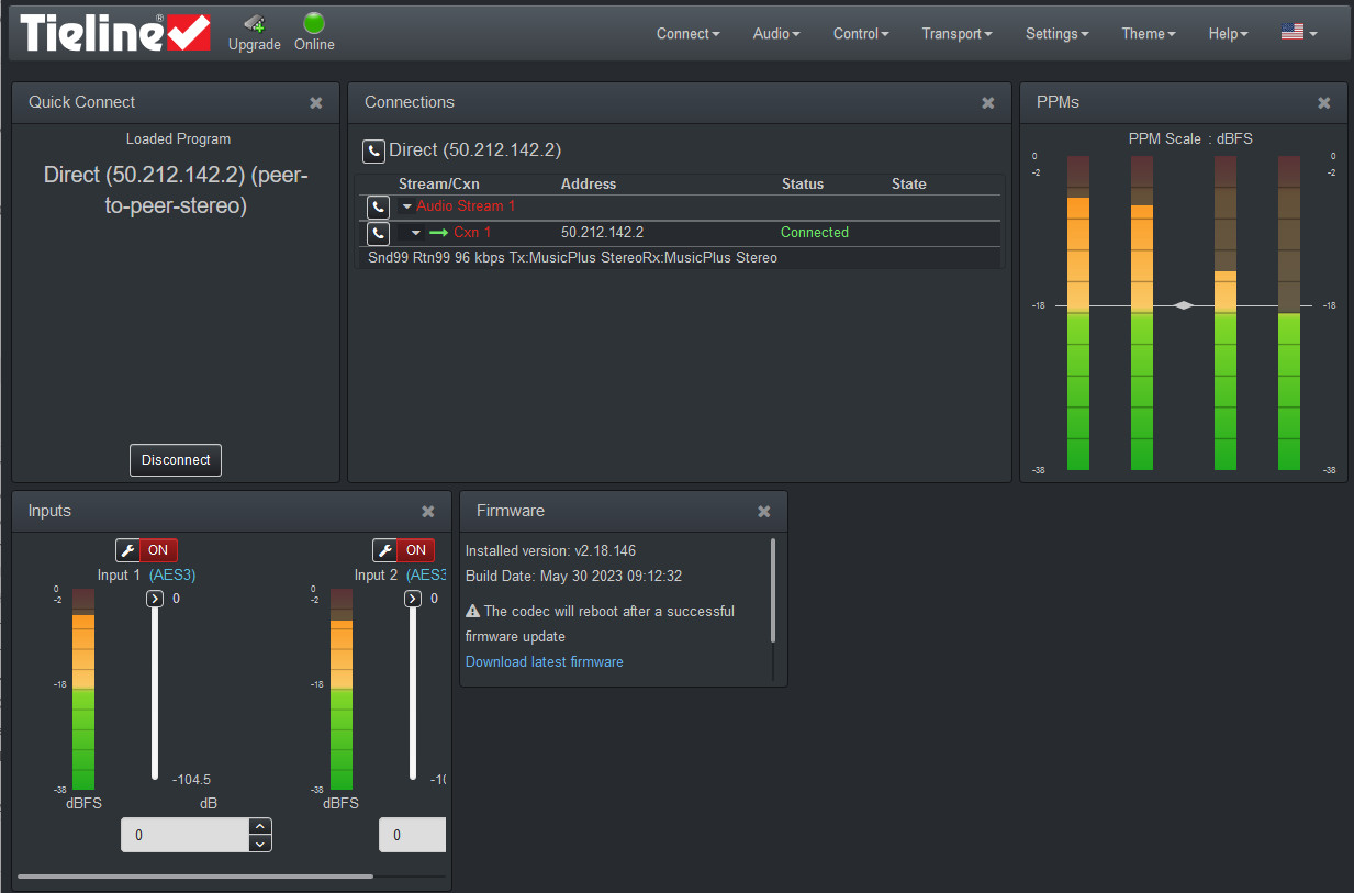 Tieline Bridge-IT XTRA TLB5150 Audio Over IP Codec Internet AoIP SIP Endpoint