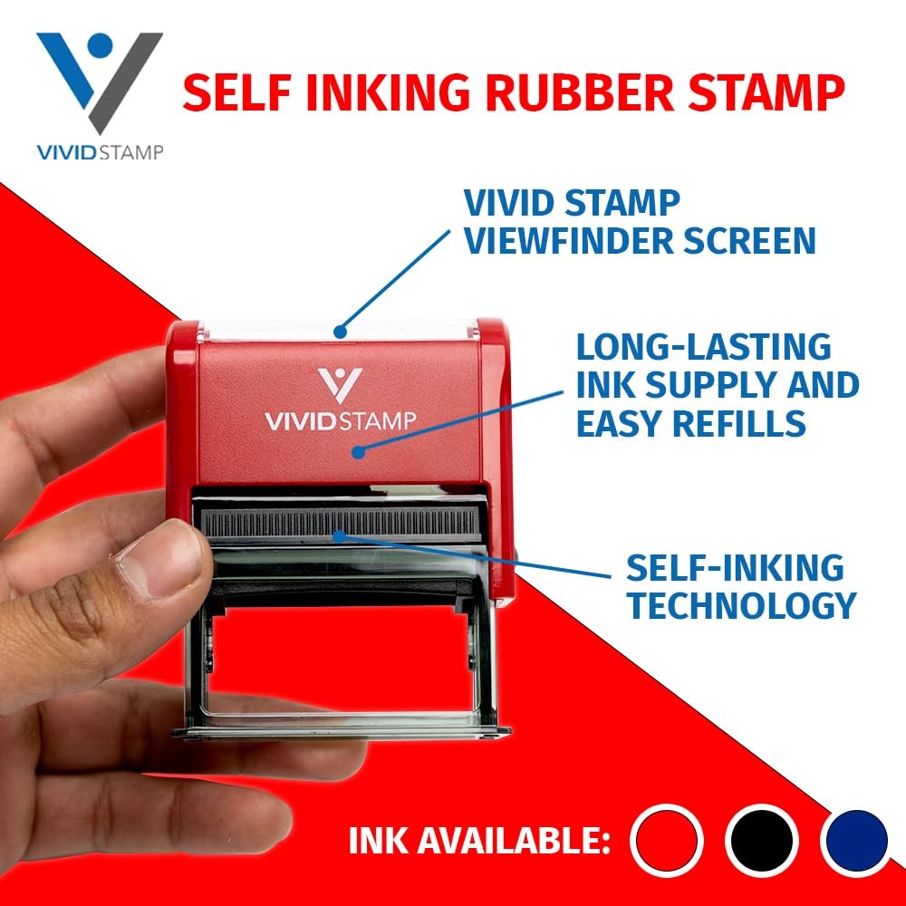 Rush Order Self Inking Rubber Stamp Red Ink - Medium