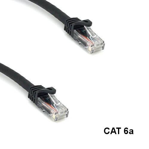 Kentek Black 3ft UTP Cat6a Cable 10Gbps 24AWG RJ45 Pure Copper Ethernet Network