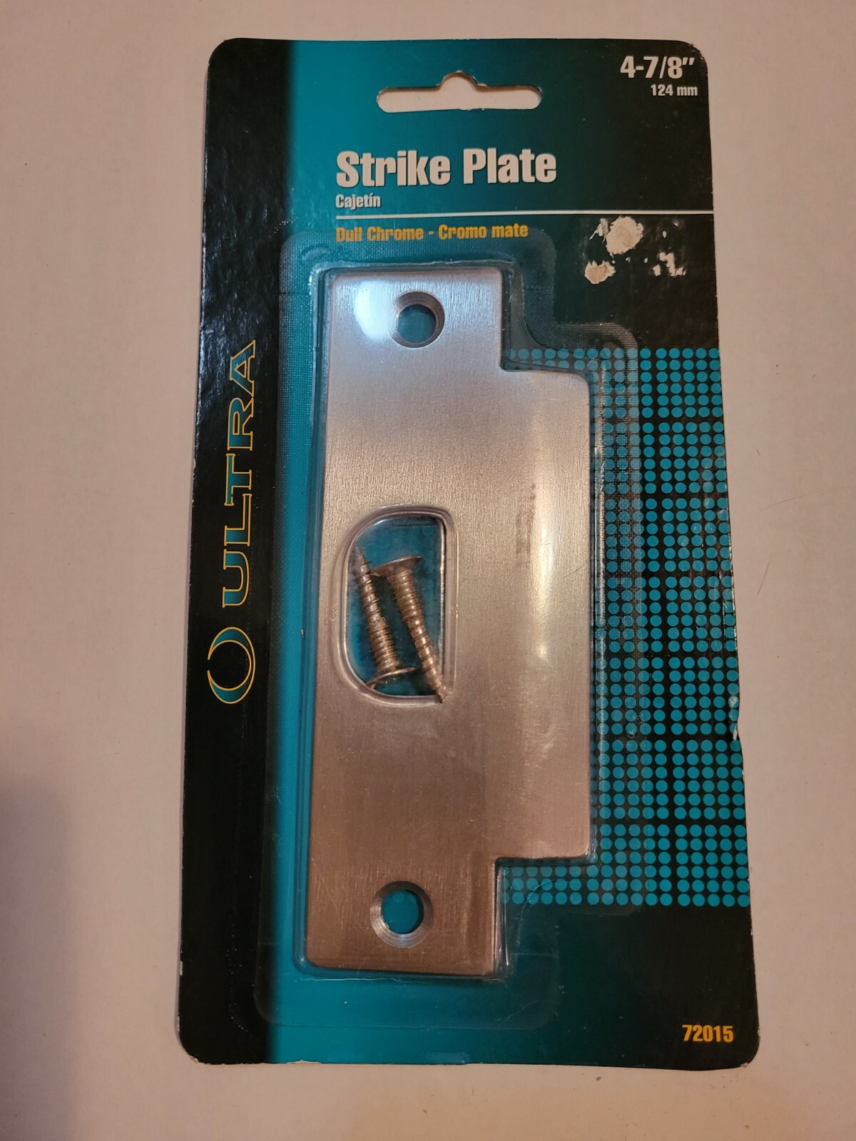 Ultra Hardware 72015 4 7/8 Chrome Latchbolt Strike Plate Dull Chrome DOOR JAM