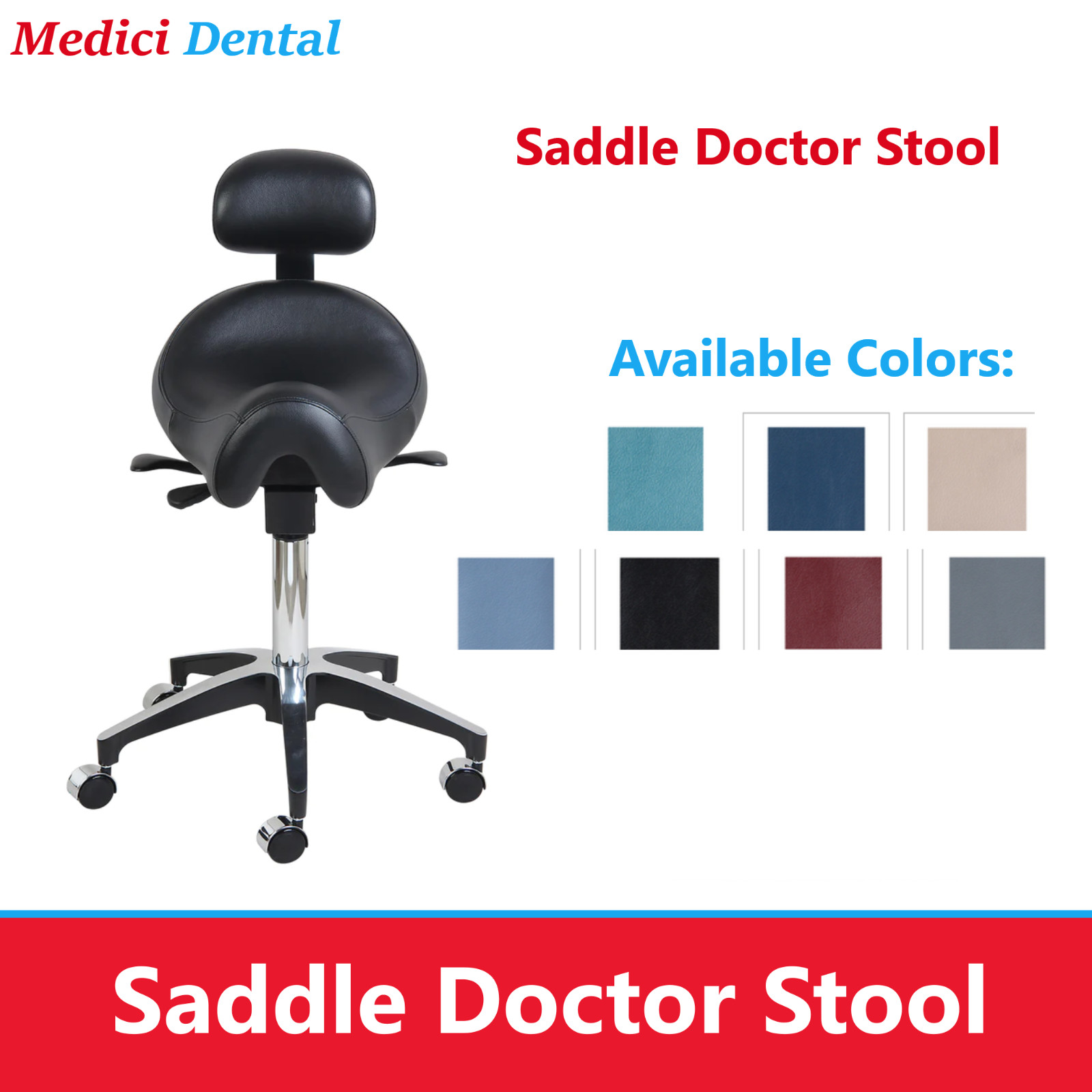 Medical Dental Office Saddle Doctor Stool, 2 year Wrnty! Ships From USA 9 Colors