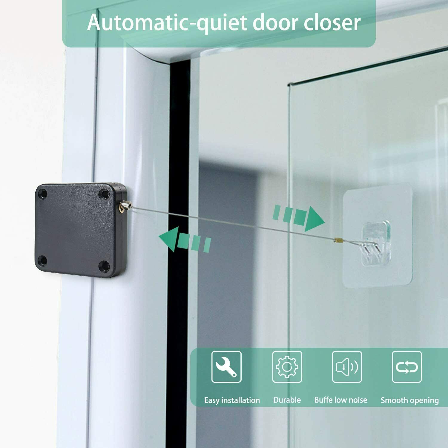2Pcs Multifunctional Punch-Free With Drawstring Automatic Sensor Door Closer