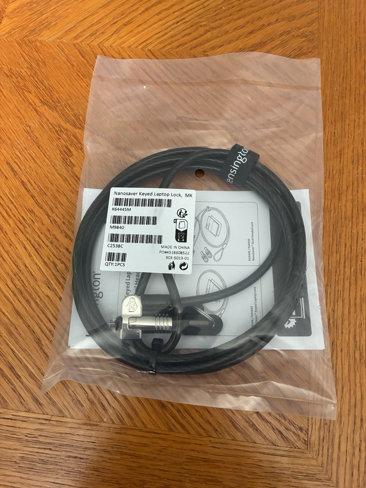 Brand New Kensington NanoSaver Keyed Laptop Lock Security Cable - K64445M