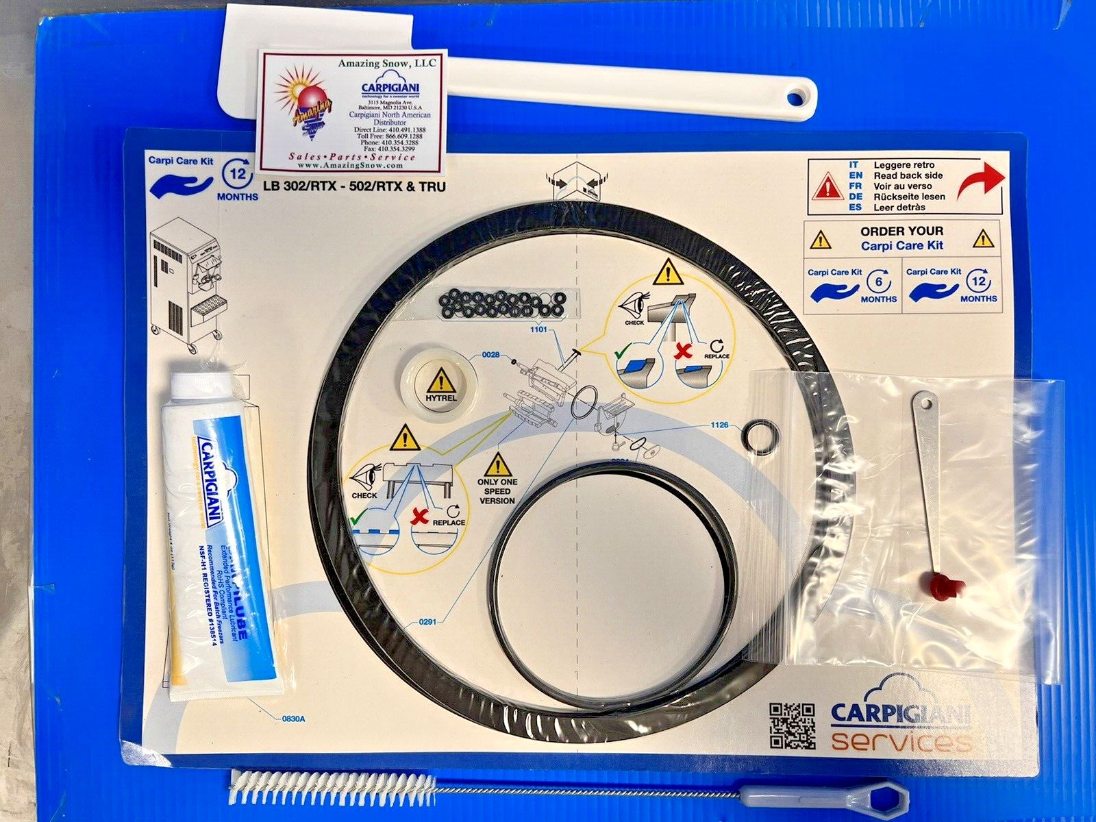 Carpigiani Parts Batch Freezer Complete LB 302 RTX Tune Up Kit