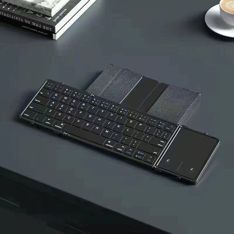 foldable touchpad Bluetooth keyboard Portable Rechargeable for iOS Win Android