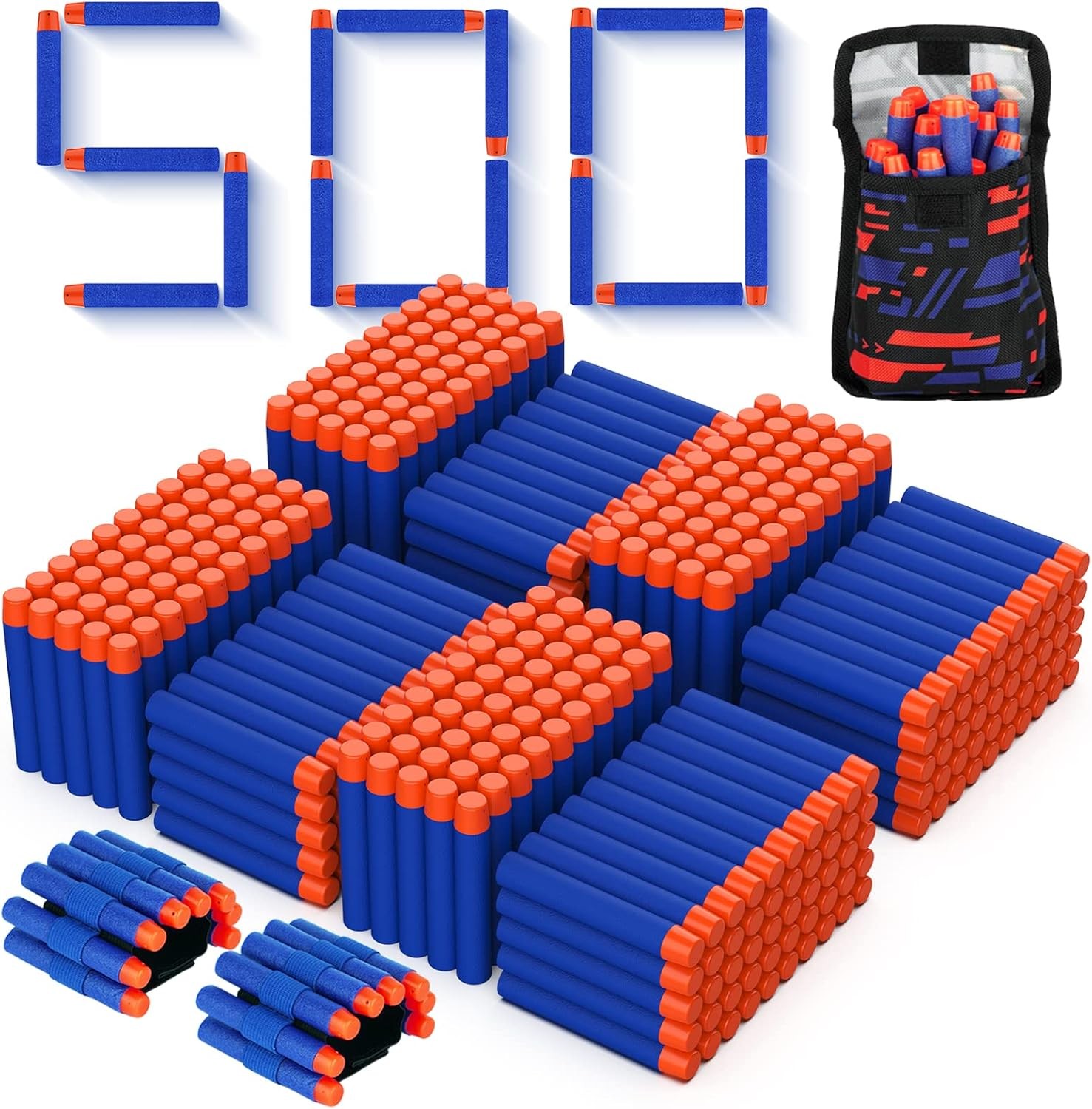 Tudaymol Nerf Bullets 500 Official Dart for Nerf N-Elite Series Refill Darts Foa
