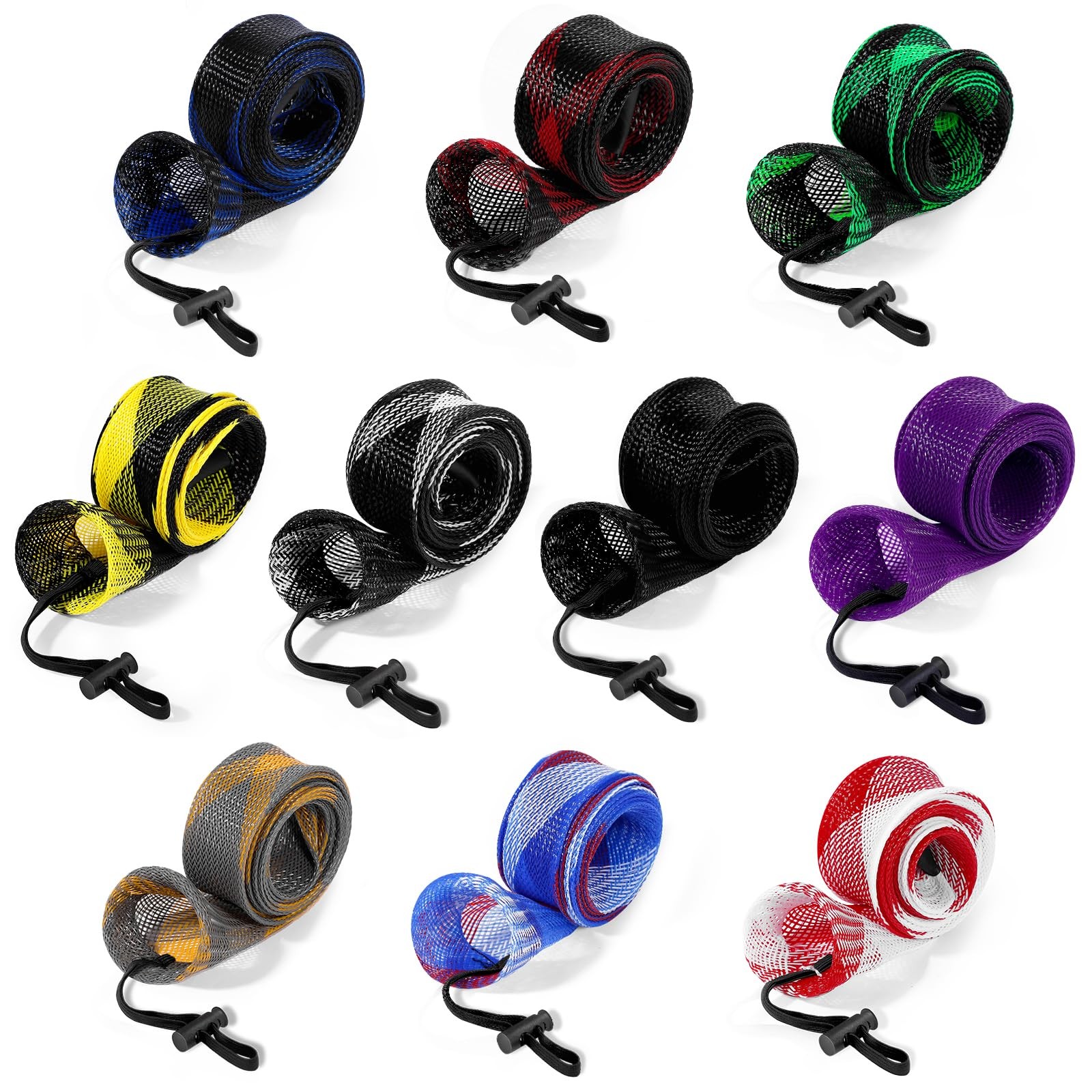 10 Pack Fishing Rod Sleeves Cover for Casting Rod Sea Fishing Rod Fly Rod
