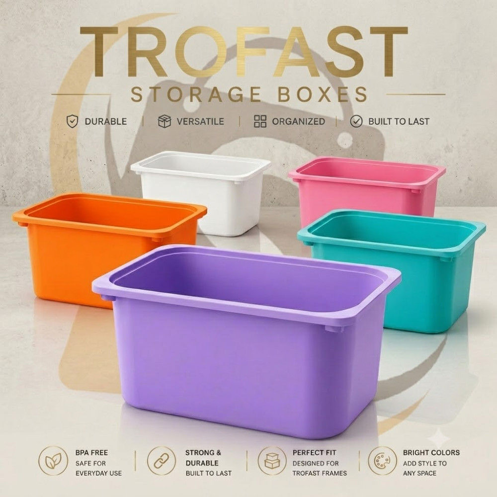 IKEA TROFAST Storage Box Stackable Plastic 42x30x23 cm Toy Storage Organizer