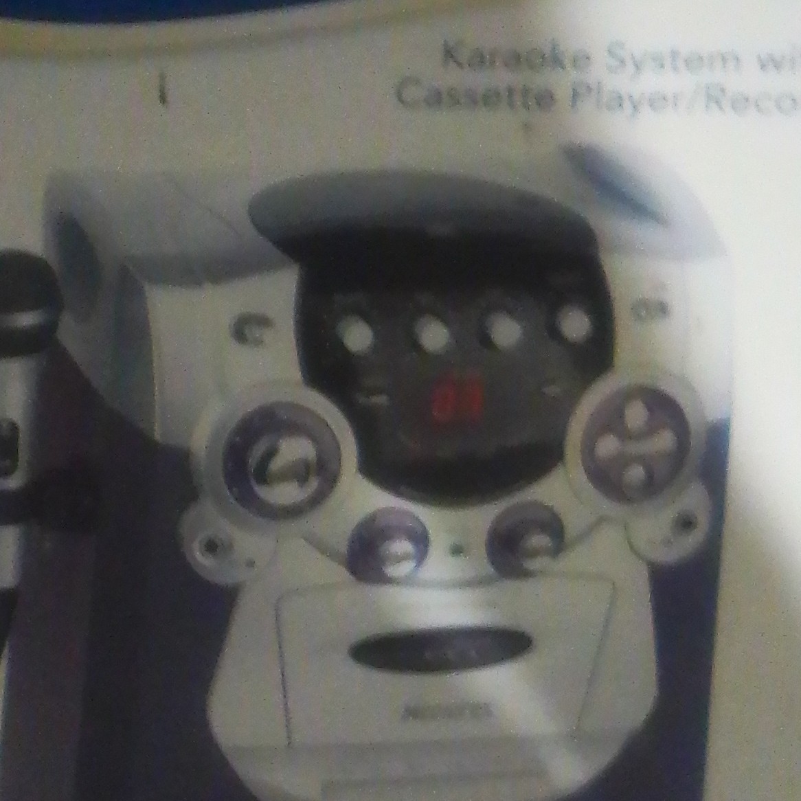 Memorex Portable Karaoke System w/ Cassette Player/Recorder, White & Black